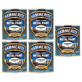 5X Hammerite Hammered White Paint 750ml Tin Paint